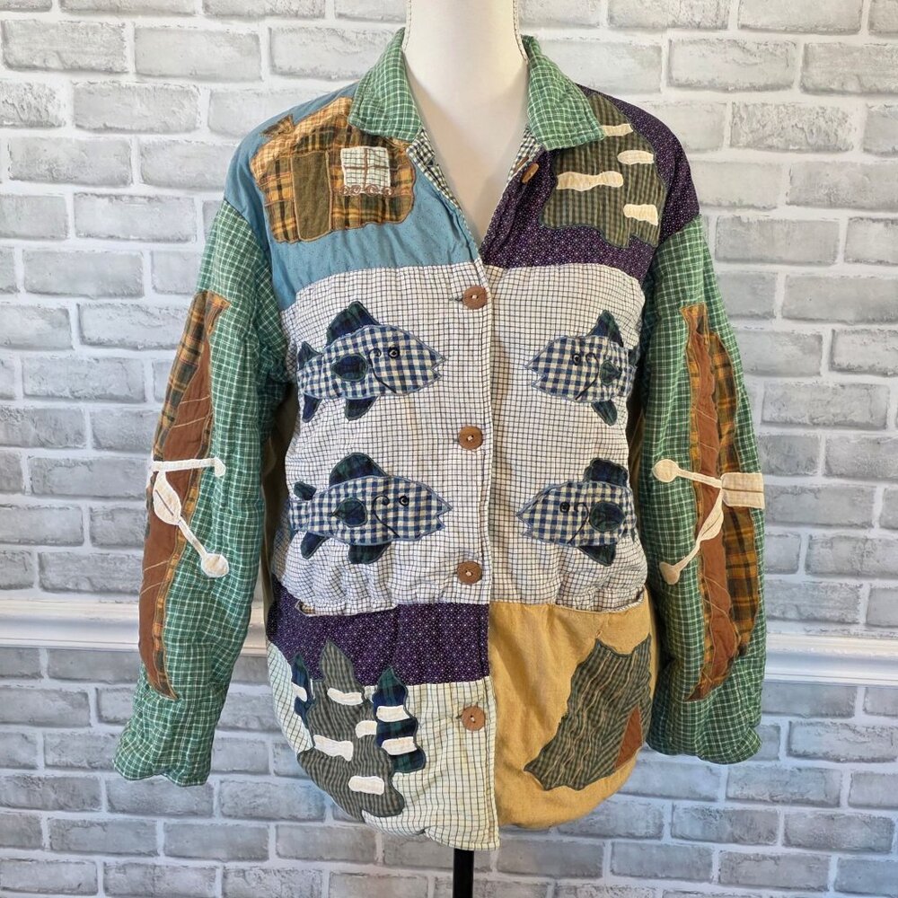 Patch Magic Quilted Flannel Jacket Cabincore Cozy… - image 9